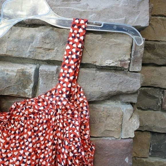 J Crew Silk Cold-Shoulder Top Heart Print Nwt - Picture 4 of 8